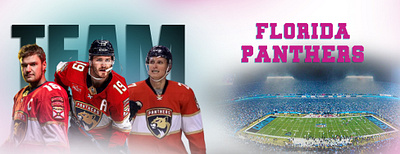 "Prowling the Ice: Florida Panthers Dynamic Web Banner" adobe photoshop advertising branding design graphic design illustration marketing vector