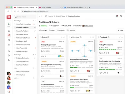 [Kanban] Kanakira - Task Management activity board dashboard kanakira kanban management modern productivity productivity app project management projects saas schedule task task management todo uiux web design