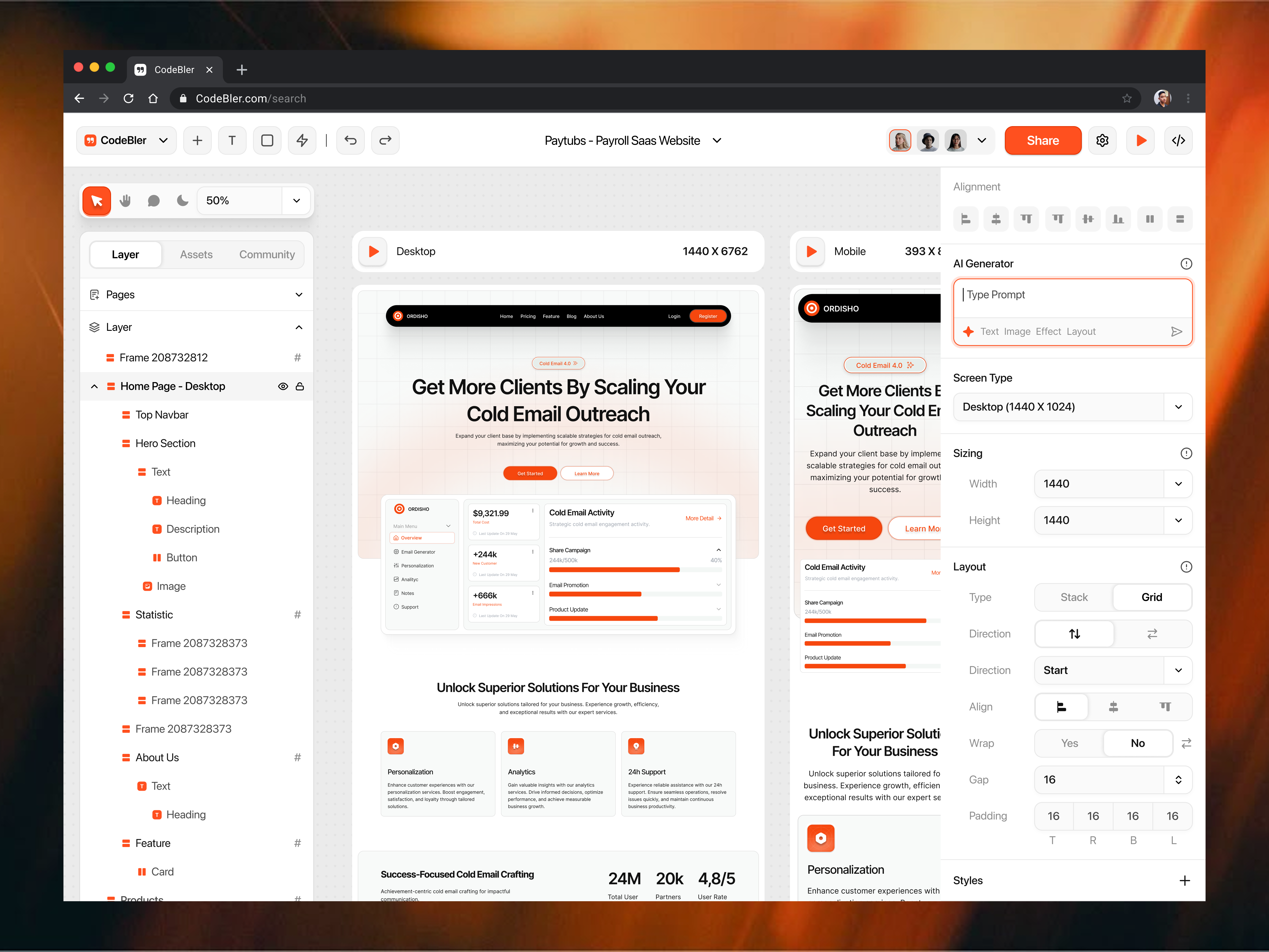 Codebler - AI Website Builder Dashboard ai app builder builder builder web color picker dashboard elementor email builder flutterflow framer landing page builder no code no code platform saas ai saas builder web app web builder webflow website builder wix