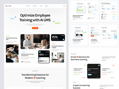 Path Wise - AI LMS Platform ai bento card design elearning elementor employee framer landing lms management page platform saas software ui webflow website wordpress