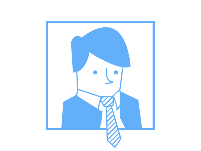 Passport Photo business character illustration man passport photo profile suit tie web