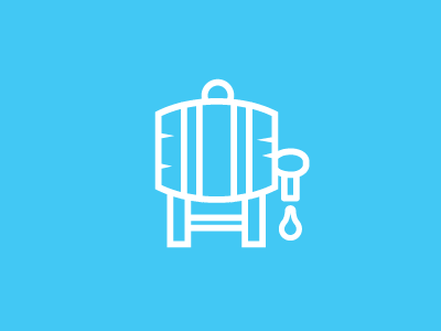 Whiskey Cask barrel blue custom icon minimalist whiskey