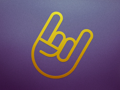 Rock On bull horn fingers hand noise purple rock texture vector yellow