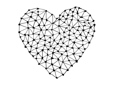 Node Heart letterpress