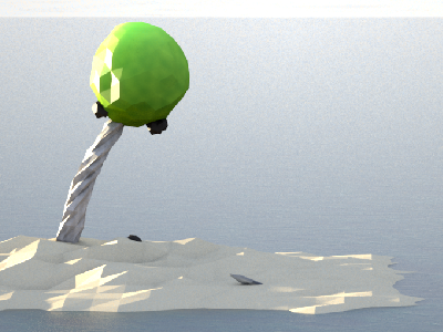 Low Poly Island 4d cinema island lighting low physical poly r13