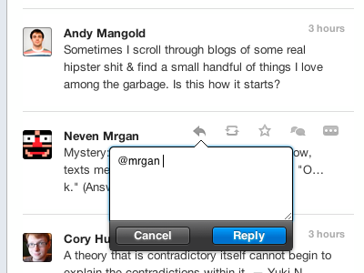 Tweets III css3 interface