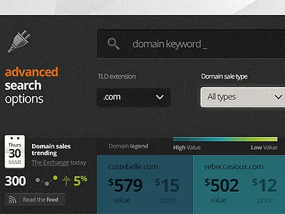 Detail shot: New Front-end web concept advanced combo boxes date legend search snapshot