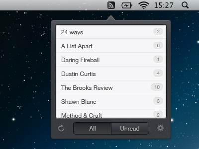 Menubar RSS App app mac menubar rss ui