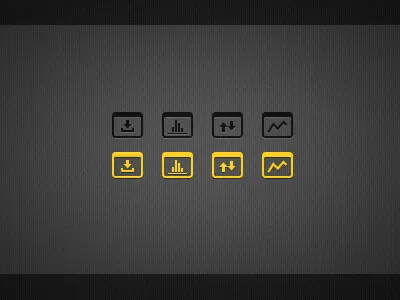 Big Icons black dark financial grey icons ui webapp website widgets windows yellow