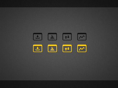 Big Icons black dark financial grey icons ui webapp website widgets windows yellow