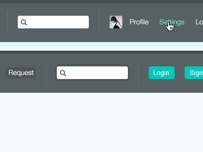 Header avatar buttons header nav search