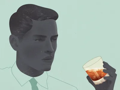 Whiskey Sour Revised 1950 1960 book cocktail illustration