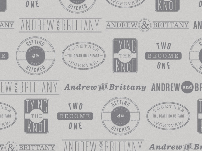 Wedding stuff gray logos marks type wedding