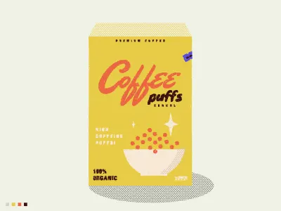 Coffee Cereal bowl cereal coffee design illustration typography vibes