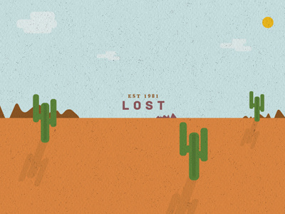 L O S T branding desert illustration sand sun texture