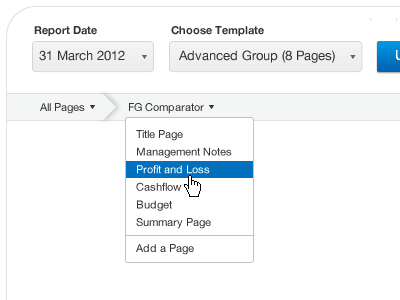 Page Chooser blue dropdown menu ui