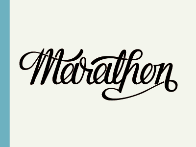 Marathon lettering script type