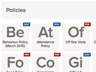 Downloads - Periodic table style academy downloads education menu nav navigation school website