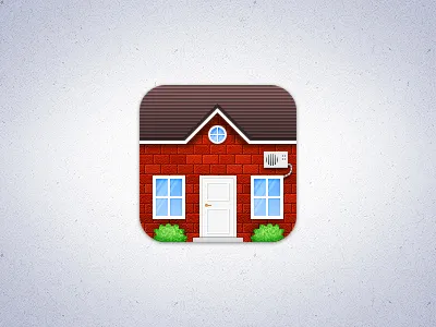 House iOS Icon 144px ac attic door house icon ios ipad iphone red brick retina windows