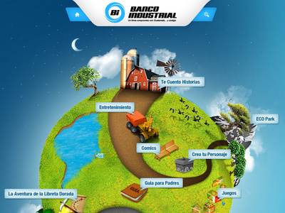 Banco Industrial flash game illustration navigation onlinegame website