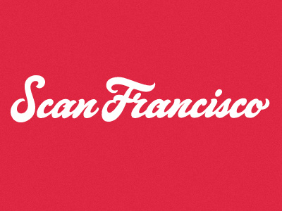 Scan Francisco cursive design lettering letters print script t shirt tee typography