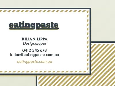 Eating Paste Logo & Business Card business card gold grey lines logo