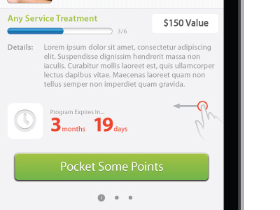 App Redesign button iphone rewards swipe ticker timer value