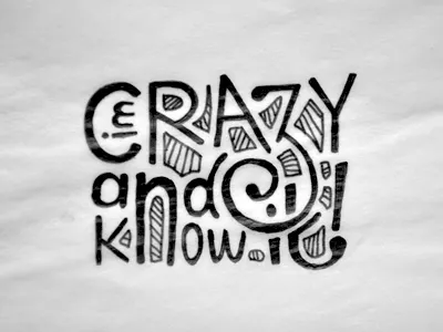 Im Crazy and I Know It crazy hand drawn im crazy and i know it junoon designs typography