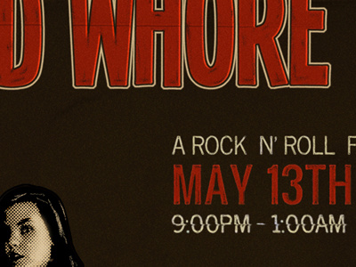 Red Whore Tour flyer illustration poster typography