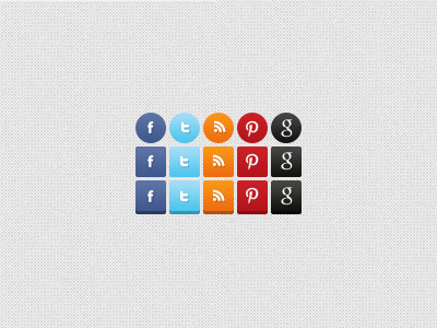 Social Media Icons from Impressionist UI facebook feed google icon icons pinterest rss social media twitter