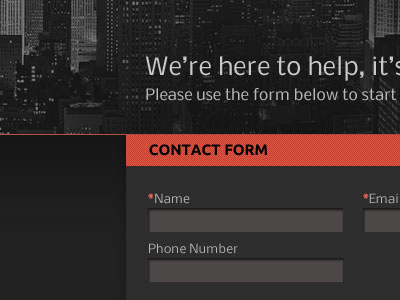 Contact Form city contact contact us form nyc orange phone number required field skyline