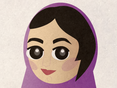 Persian girl in progress art character gradient persian texture vector