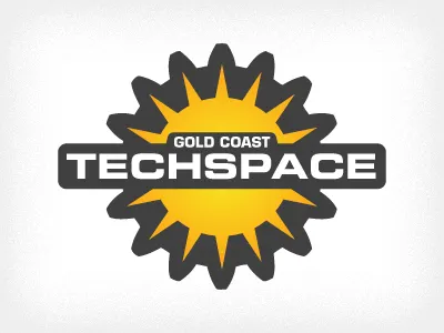 Gold Coast Techspace Logo coast cog gold logo sun tech techspace