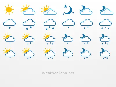 Weather Icon set icon night shine weather