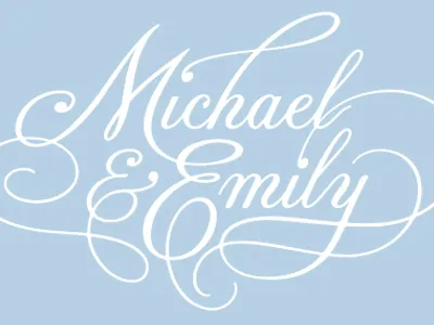 Michael & Emily hand lettering lettering script