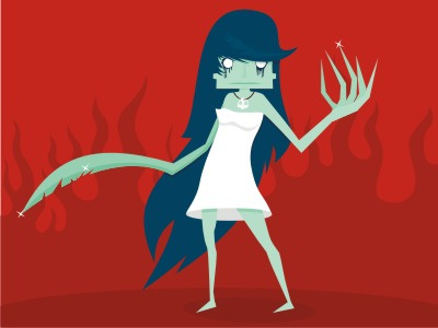 The Bride bride chibi claws cute girl illustration monster vector