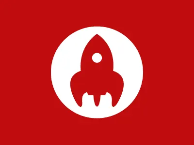 Rocket branding logo red rocket spaceship