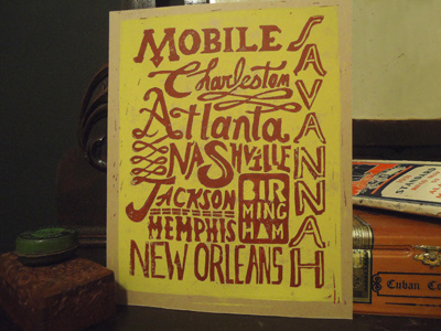 Promise Land handdrawn handmade lettering printmaking prints
