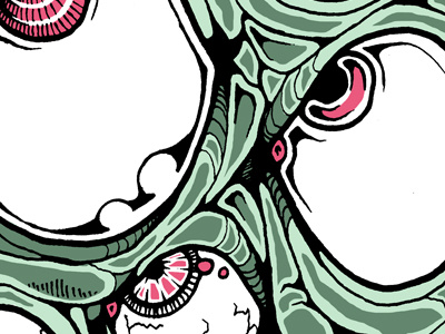 JB Eyes WIP. colour eyes green illustration photoshop pink wip