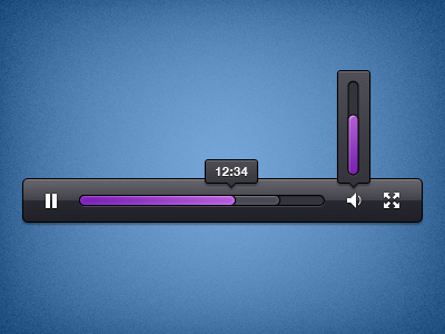 Mini Player Control control minimal player player controls purple slider ui video video player