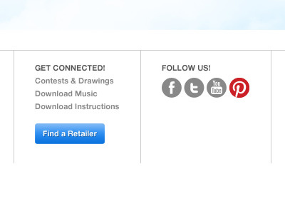 Clean footer button clean footer icons minimal