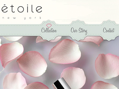 étoile cosmetics ecommerce menu navigation website