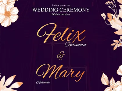 Wedding Ceremony Design branding graphic design photo editing wedding design