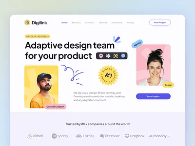 Digilink - Digital Agency Landing Page advertising agency website b2b business company corporate website design digital agency digital marketing home page landing page marketing portofolio seo ui ux web web design website website design