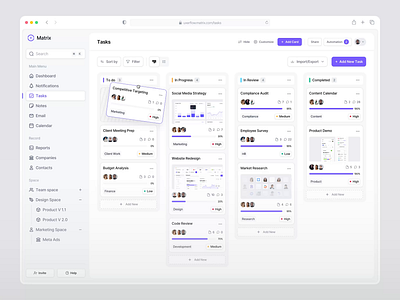 Sales Marketing - Kanban Task animation crm dashboard design interaction marketing motion motion graphics saas sales ui uidesign ux uxdesign web web app web design website