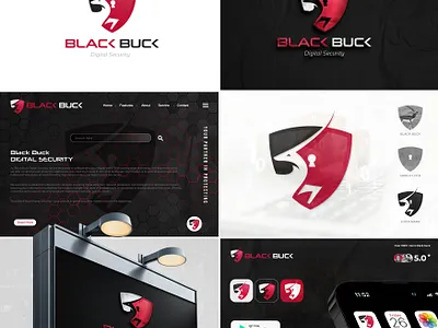 Black Buck Cyber Security Logo Design & Branding Visual branding cyber security logo digital encryption firewall illustrator lock logo logo design privacy logo protection safe logo shield threat detection