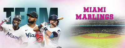 "Making Waves: Miami Marlins Web Banner Design" adobe photoshop advertising branding design graphic design illustration logo vector