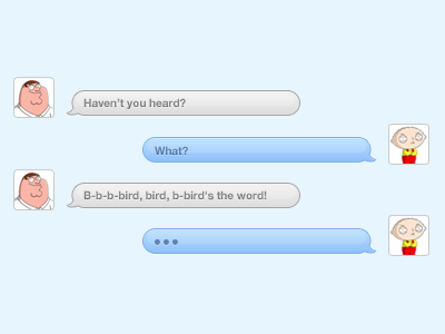 Chat app chat design icon iphone messaging text type ui vector