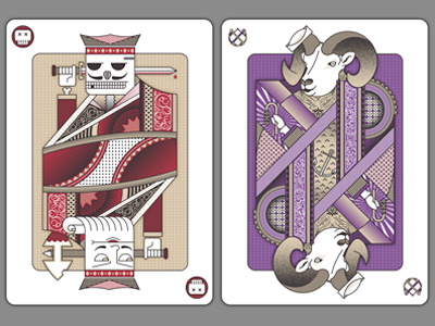 Cards Part 2 illustration illustrator king nautical owl purple ram red sailor sheep skeleton vector