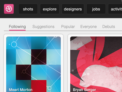 Dribbble Mobile Redesign dribbble mobile redesign ui ux